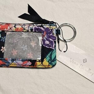 Vera Bradley Zip ID Case Happy Blooms Cotton NWT
